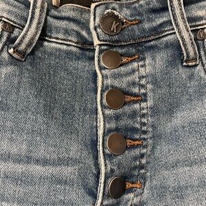 Kut from the Kloth High-Rise Button-Fly Jeans - Light Blue